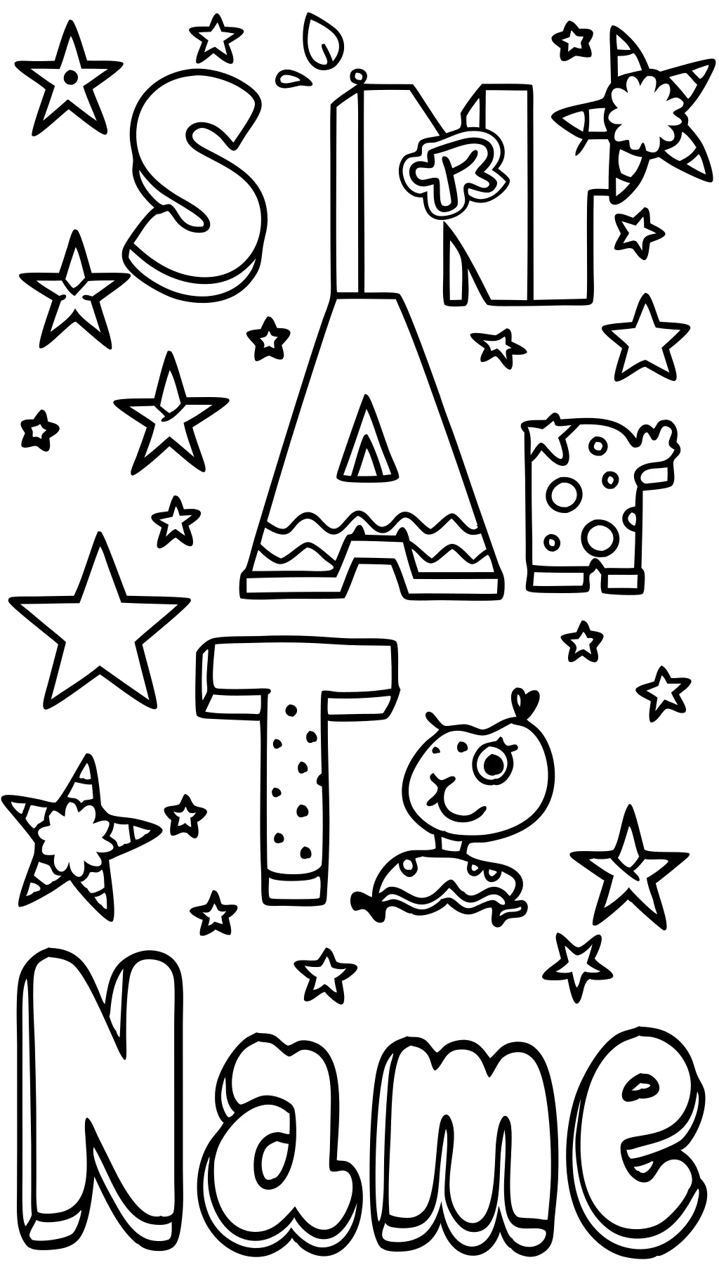 name coloring pages